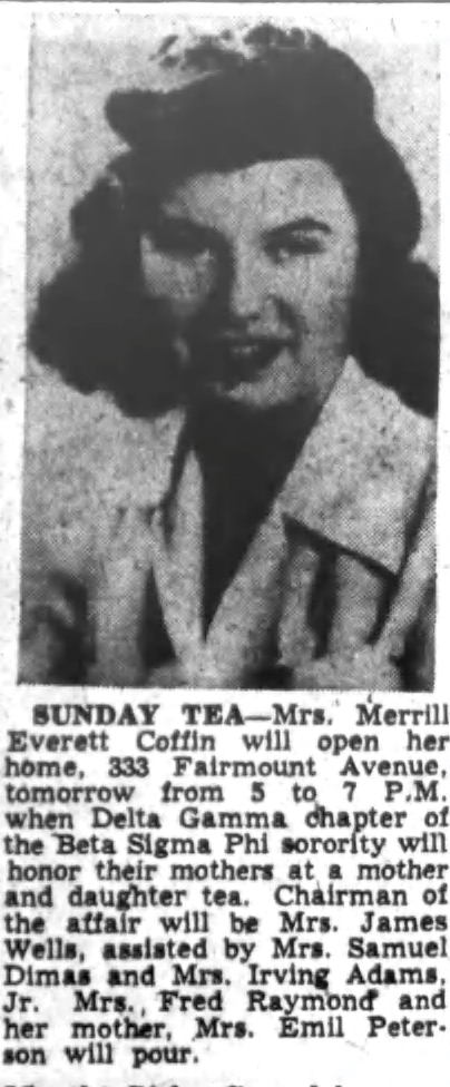 Sunday Tea with Mrs Merrill Coffin